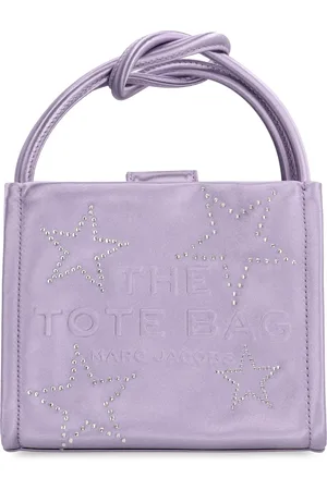 Marc Jacobs Tassen, Dames, Paars, ONE Size, Satijn, Mini Tote Tas met Strass Detail