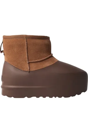 UGG Schoenen, Dames, Bruin, 38 EU, Suède, Suède Verborgen Platform Enkellaarzen
