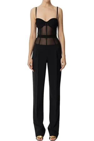 Elisabetta Franchi Jumpsuits & Playsuits, Dames, Zwart, L, Zwarte broek met stijlvol design