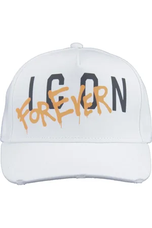 Dsquared2 Accessoires, unisex, Wit, ONE Size, Katoen, Baseballpet met Contrastprint