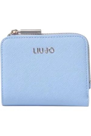 Liu Jo Accessoires, Dames, Blauw, ONE Size, Leer, Lichtblauwe Ritsportemonnee