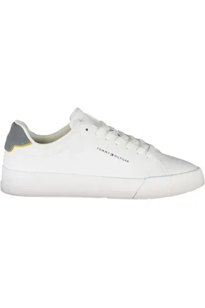 Tommy Hilfiger Schoenen, Heren, Wit, 43 EU, Polyester, Witte Polyester Sneaker met Gewatteerde Binnenzool