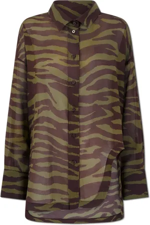 The Attico Blouses & Shirts, Dames, Bruin, 2Xs, Katoen, Shirtcollectie Estate Meravigliosa