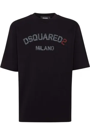 Dsquared2 Tops, Heren, Zwart, M, Katoen, Zwart Katoenen Jersey Oversized T-shirt