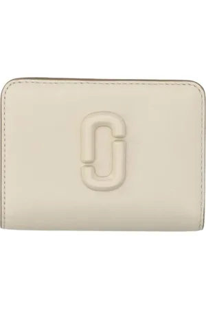 Marc Jacobs Accessoires, Dames, , ONE Size, Compact Leren Portemonnee in Dove Grey