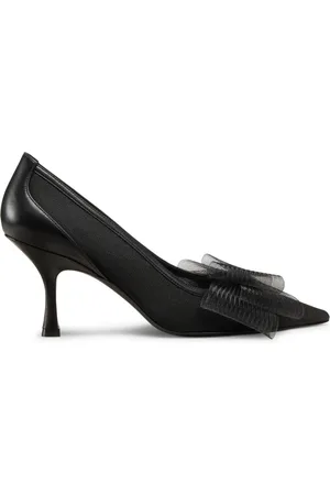 Stuart Weitzman Schoenen, Dames, Zwart, 41 EU, Leer, Blushing Bow 75 Pump