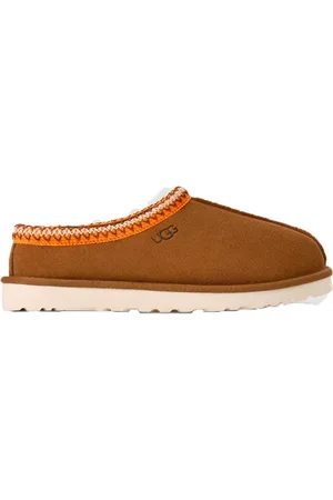 UGG Schoenen, Heren, Bruin, 40 EU, Wol, Tasman Pantoffels met reliëflogo