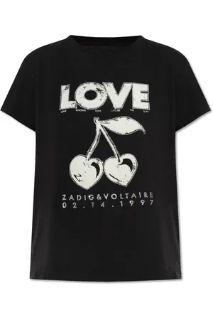 Zadig & Voltaire Tops, Dames, Zwart, L, Katoen, T-shirt Walk
