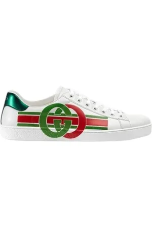 Gucci Schoenen, Dames, Veelkleurig, 38 EU, Leer, Interlocking Low Top Sneakers