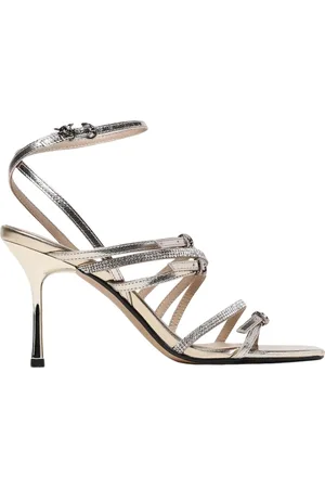 Pinko Schoenen, Dames, Geel, 36 EU, Gouden Stiletto Sandalen