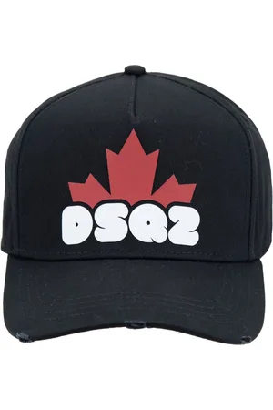 Dsquared2 Accessoires, unisex, Zwart, ONE Size, Katoen, Baseballpet Fibbia met Geborduurd Logo