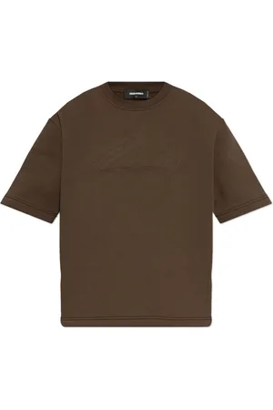 Dsquared2 Tops, Heren, Bruin, M, Katoen, T-shirt met Logo