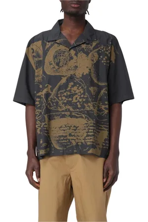 ROA Overhemden, Heren, Veelkleurig, S, Katoen, Abstract Print Shirt voor Mannen