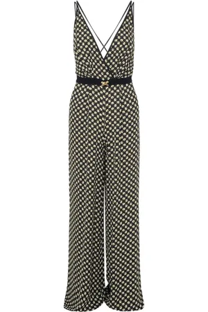 Elisabetta Franchi Jumpsuits & Playsuits, Dames, Veelkleurig, S, Polyester, Jumpsuit met Curry Details