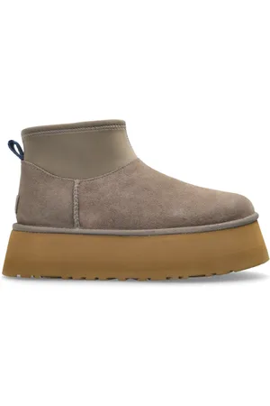 UGG Schoenen, Dames, Grijs, 39 EU, Leer, Platform sneeuwlaarzen Classic Mini Dipper