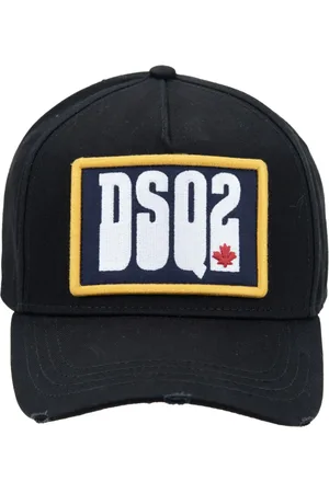 Dsquared2 Accessoires, unisex, Zwart, ONE Size, Katoen, Embossed Logo Baseball Cap Fibbia