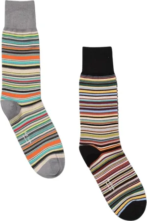 Paul Smith Ondergoed, Heren, Veelkleurig, ONE Size, Katoen, Levendige Gestreepte Sokken