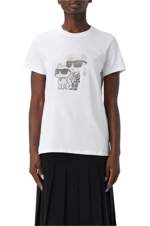 Karl Lagerfeld Tops, Dames, Wit, L, Choupette T-shirt