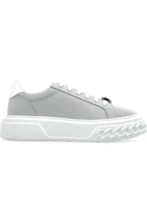 Casadei Schoenen, Dames, Grijs, 39 EU, Leer, Sneakers met glinsterende glitter