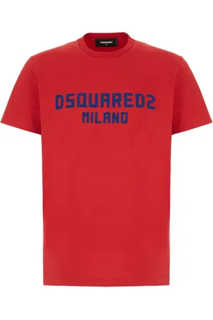 Dsquared2 Tops, Heren, Rood, XL, Katoen, Casual Katoenen T-Shirt
