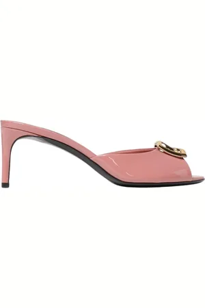Dolce & Gabbana Schoenen, Dames, Roze, 36 EU, Leer, Roze Lakleren Hoge Hak Sandalen