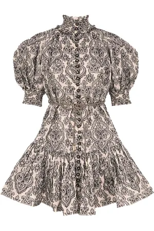 ZIMMERMANN Kleedjes, Dames, Zwart, L, Katoen, Wylie Mini Jurk