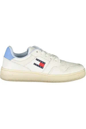 Tommy Hilfiger Schoenen, Dames, Wit, 38 EU, Polyester, Witte Polyester Sneaker Minimalistisch Ontwerp