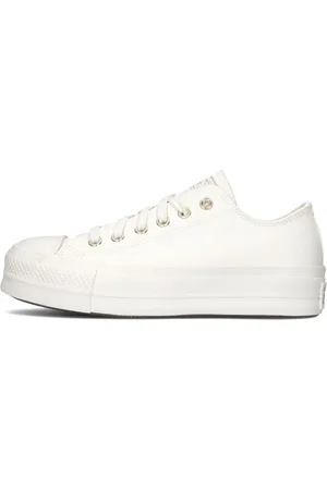 Converse Schoenen, Dames, Wit, 39 1/2 EU, Witte Platform Sneakers Trendy Casual Sporty