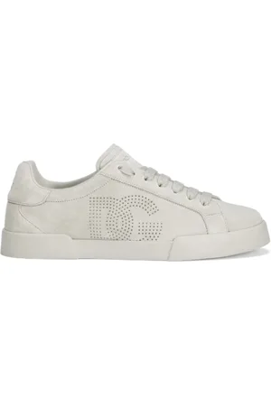 Dolce & Gabbana Schoenen, Heren, , 41 1/2 EU, Suède, Logo Sneakers Vetersluiting Platte Zool