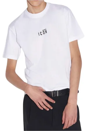 Dsquared2 Tops, Heren, Wit, M, Katoen, Icon Mini T-shirt met Ronde Hals