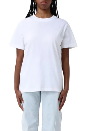 A.P.C. Tops, Dames, Wit, S, Katoen, Witte Crew Neck T-Shirt Vrouw