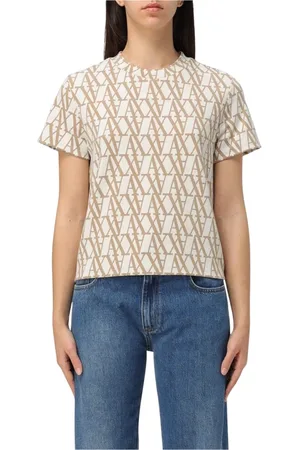 Armani Exchange Tops, Dames, , XS, Katoen, Elegante Monogram Tee in