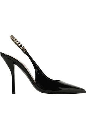 Gucci Schoenen, Dames, Zwart, 37 EU, Leer, Zwarte Slingback Hoge Hakken