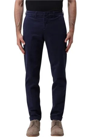 FAY Broeken, Heren, Blauw, W32, Blauwe Slim Fit Chinos