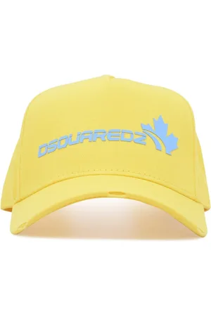 Dsquared2 Accessoires, unisex, Geel, ONE Size, Katoen, Vervaagde katoenen Maple Leaf pet