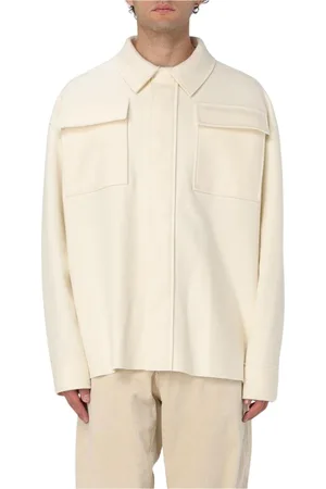 Jil Sander Jassen, Heren, Wit, L, Wol, Klassieke Witte Wollen Overhemd