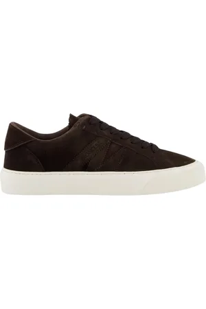 Moncler Schoenen, Heren, Bruin, 42 EU, Leer, Monaco 2 Low Top Sneakers