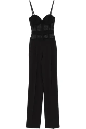 Elisabetta Franchi Jumpsuits & Playsuits, Dames, Zwart, S, Polyester, Jersey Jumpsuit met Charm Riem
