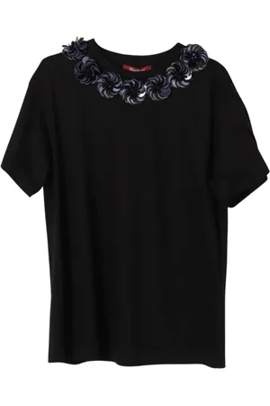 Max Mara Tops, Dames, Zwart, S, Pailletten, Roze Paillet Trui