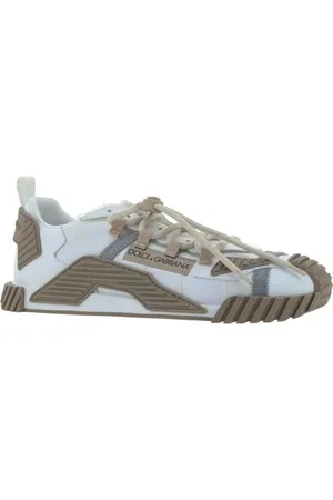 Dolce & Gabbana Schoenen, Heren, Veelkleurig, 43 1/2 EU, Leer, Witte Veterschoenen met Rubberdetails