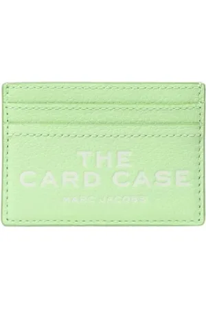 Marc Jacobs Accessoires, Dames, Groen, ONE Size, Leer, Groene Leren Kaarthouder Portemonnee