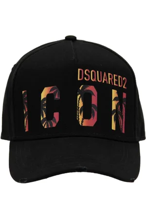 Dsquared2 Accessoires, unisex, Zwart, ONE Size, Katoen, Iconische Baseballpet met Gespsluiting