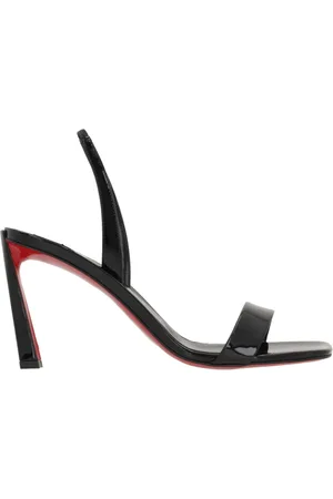 Christian Louboutin Schoenen, Dames, Zwart, 37 EU, Leer, Zwarte Sandalen met O Condora 85