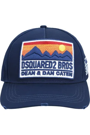 Dsquared2 Accessoires, unisex, Blauw, ONE Size, Katoen, Baseballpet met gesp