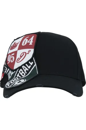 Dsquared2 Accessoires, unisex, Zwart, ONE Size, Katoen, Vintage Baseballpet met Gesp