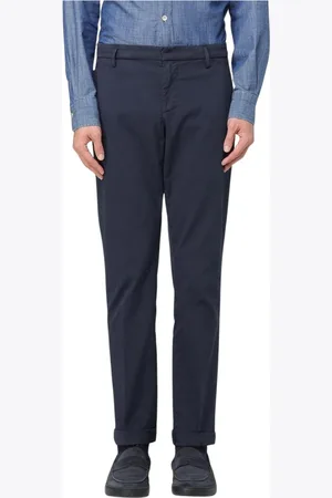 Dondup Broeken, Heren, Blauw, W33, Katoen, Veelzijdige Grijze Casual Chinos Broek