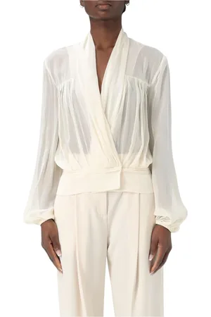 Serafini Blouses & Shirts, Dames, Geel, S, Elegant Print T-shirt met korte mouwen