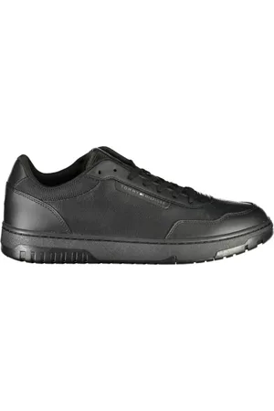 Tommy Hilfiger Schoenen, Heren, Zwart, 40 EU, Leer, Zwarte leren lage sneaker