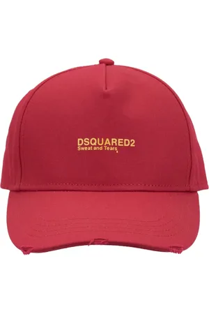 Dsquared2 Accessoires, unisex, Rood, ONE Size, Katoen, Verstelbare Baseballpet met Geborduurd Logo