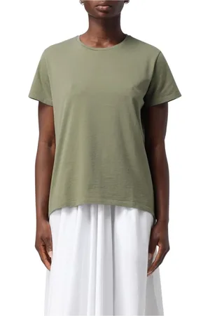 Aspesi Tops, Dames, Groen, M, Katoen, Militair-geïnspireerde Crew Neck Tee